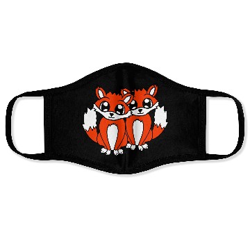 Discover 2 Foxes Friends Red Fox Two Wild Animals Team Crew Face Masks