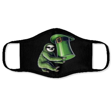 Discover St. Patrick's Day Sloth Top Hat Green Face Masks