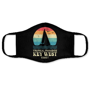 Discover Florida TROPICAL PARADISE KEY-WEST COAST Face Masks
