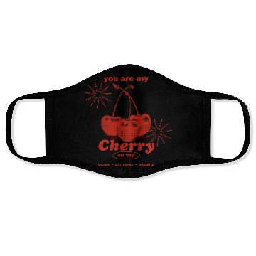 Discover Cherry On Top Sweet Illustrative Design Face Masks