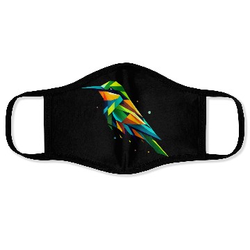 Discover colorful geometric bee-eater bird Face Masks