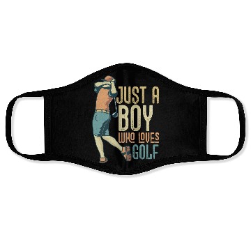 Discover Just A Boy Who Loves Golf Golfer Hobby Face Masks