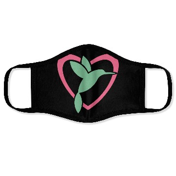 Discover Hummingbird Heart For Birds Lovers Face Masks