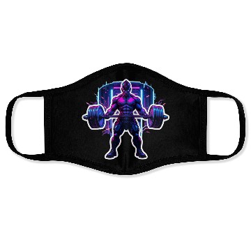 Discover Cyberpunk Gym Warrior – Neon Powerlifting Face Masks