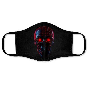 Discover Neon Skull Binary Pulse Face Masks