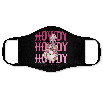 Discover Howdy Howdy Cowboy Pink Guitar Face Masks