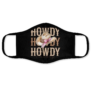 Discover Howdy Cowboy hat Face Masks
