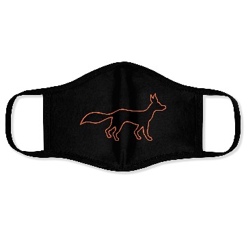 Discover Red Fox Wild Animal Silhouette Outline Cool Logo Face Masks
