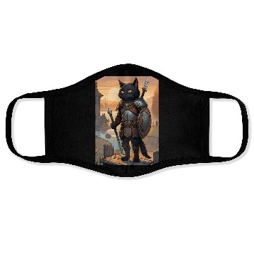 Discover Cat painting red black cat Viking Face Masks
