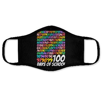 Discover 100 days of school Math Numbers 100th Days Of Scho Face Masks