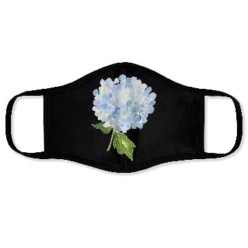 Discover Blue hydrangea watercolor flower Active Face Masks