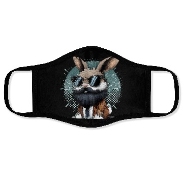 Discover Rabbit with Sunglasses Face Masks