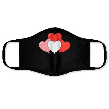 Discover Heart Balloon Cluster Illustration Face Masks