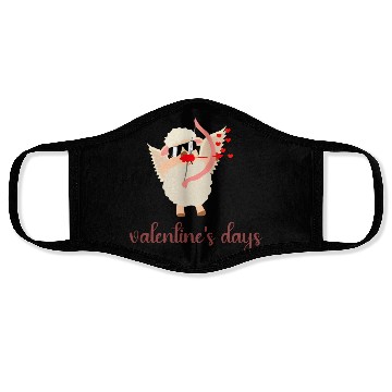 Discover valentine s days llama Face Masks