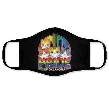 Discover Pride of Oklahoma City USA Rainbow Flag Face Masks