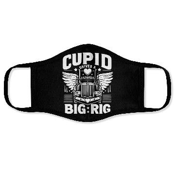 Discover Cupid Drives a Big Rig Face Masks