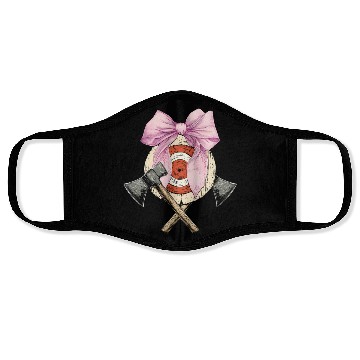 Discover Coquette Bow Axe Throwing Axe Thrower Mothers Day Face Masks