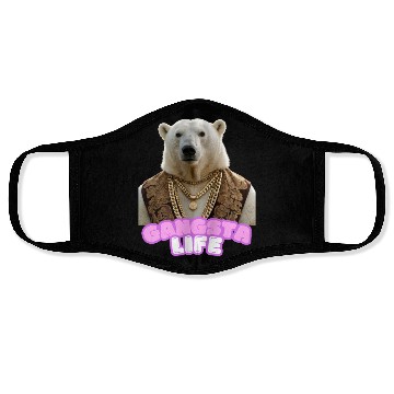 Discover Gangsta life polar bear 4 Face Masks