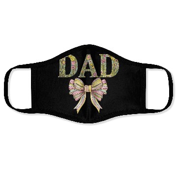 Discover Floral "DAD" Design with Pastel Ribbon Bow Face Masks