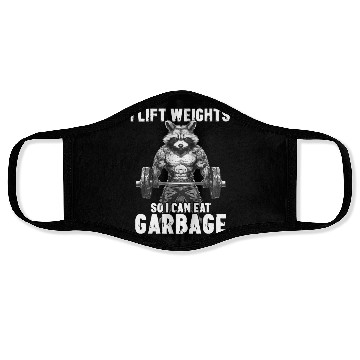 Discover Workout Raccoon Weightlifting Gym Gift Face Masks