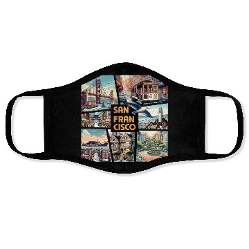 Discover USA CITY - SAN FRANCISCO - TRAVEL - 1 Face Masks