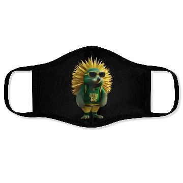 Discover Green and Gold Echidna 3 Face Masks