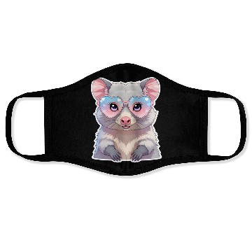 Discover Opossum with glasses Face Masks