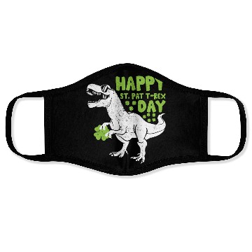Discover Happy St Pat Trex Day Dino St Patrick's Day Face Masks