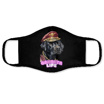Discover Gangsta Life Back Labrador 2 Face Masks
