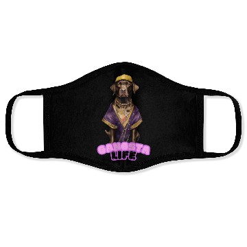 Discover Gangsta Life Chocolate Labrador Face Masks