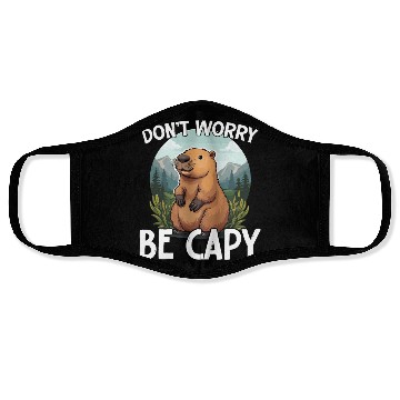 Discover Don’t Worry Be Capy Funny Capybara Lover Face Masks