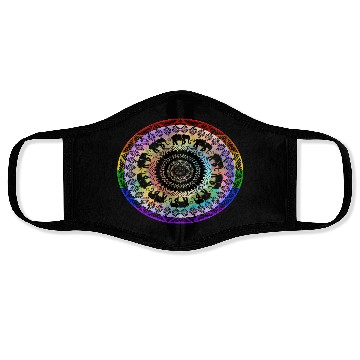 Discover The colorful elephant! Face Masks