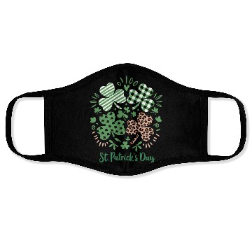 Discover Plaid Leopard Print Shamrock St. Patrick's Day Face Masks