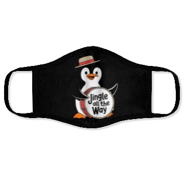 Discover Jingle All The Way Penguin Drummer Fun Holiday Face Masks