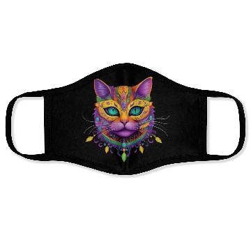 Discover Cute Cat Mardi Gras Carnival Cat Lover Face Masks