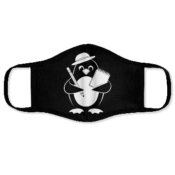 Discover Penguin Journalist Reporter With Notebook Face Masks