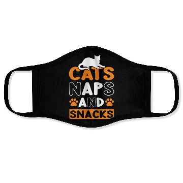 Discover Cats Naps and Snacks Design Face Masks