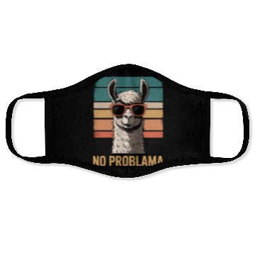 Discover No Problama Llama Face Masks