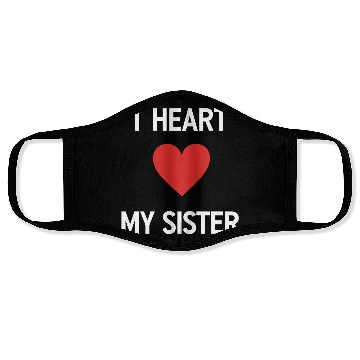 Discover I Love My Sister Family Love Heart Gift Face Masks