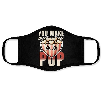 Discover You Make My Heart Pop Cute Popcorn Valentine's Day Face Masks