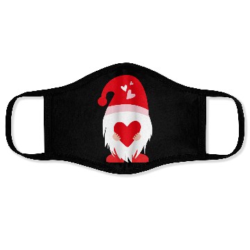 Discover Valentine Gnome Holding a Heart Face Masks