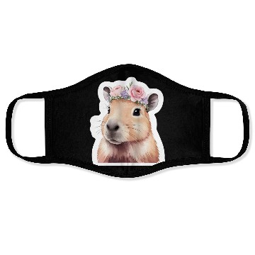 Discover Capybara with Flowers Face Masks