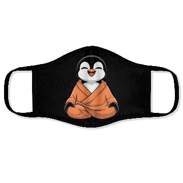 Discover Meditating Penguin in Zen Robe Serenity Face Masks