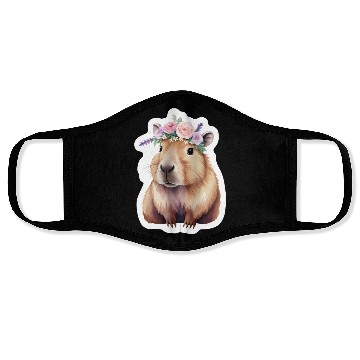 Discover Capybara with Flowers Face Masks