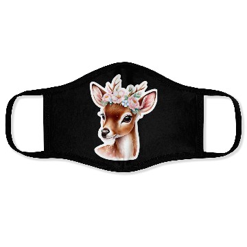 Discover deer with flower Face Masks