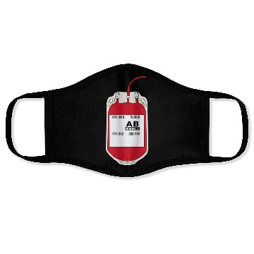 Discover AB Negative Blood Bag Face Masks
