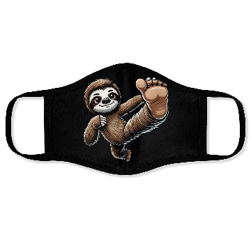 Discover Sloth Karate Master Kick Martial Arts Face Masks