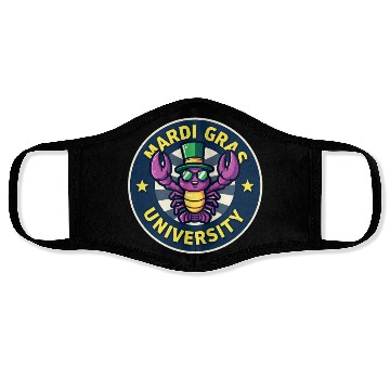 Discover Mardi Gras University Crawfish Men's Mardi Gras Face Masks