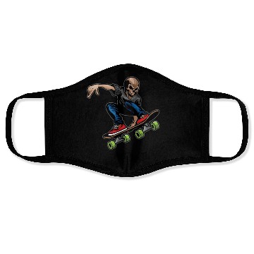 Discover skleton ride on skateboard Face Masks