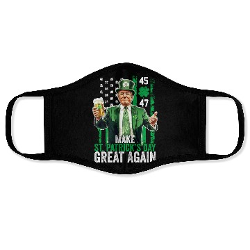 Discover Make St Patricks Day Great Again Funny Trump Face Masks